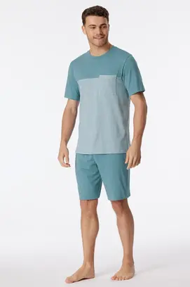 Schiesser Pyjama Short bluegrey 181167 48/S