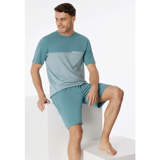 Schiesser Pyjama Short bluegrey 181167 48/S