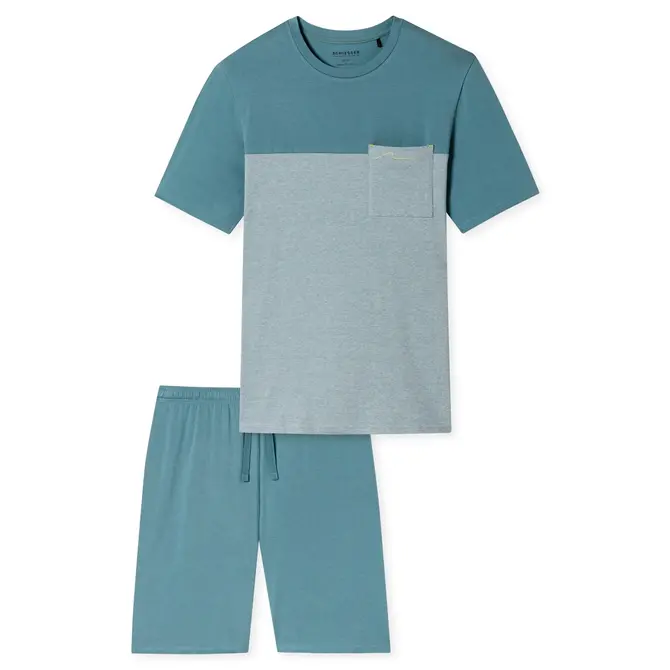 Schiesser Pyjama Short bluegrey 181167 48/S