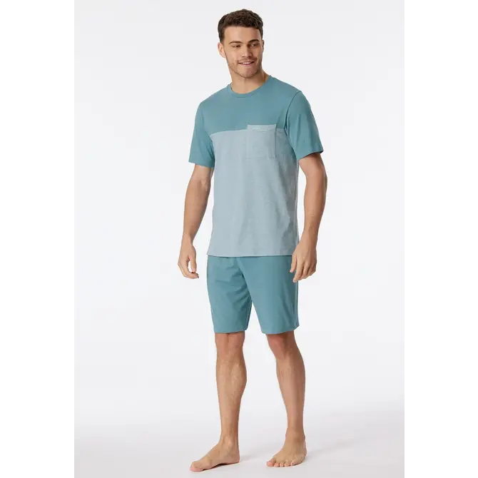 Schiesser Pyjama Short bluegrey 181167 52/L