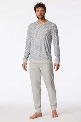 Schiesser Pyjama long gris mélangé 181172 48/S