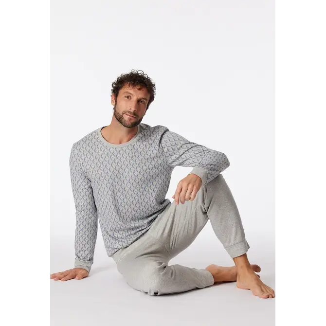 Schiesser Pyjama Long grey melange 181172 52/L