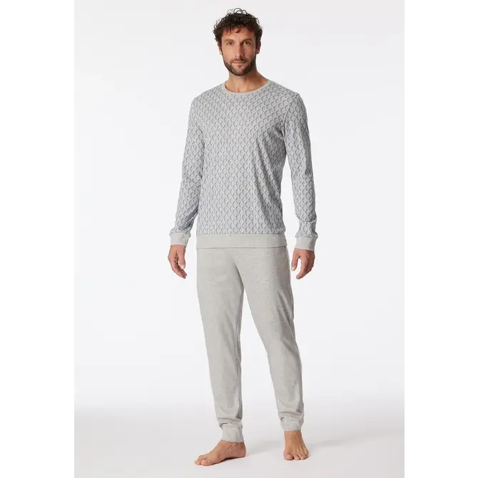 Schiesser Pyjama Long grey melange 181172 56/XXL