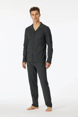 Schiesser Pyjama Long nightblue 181176 54/XL