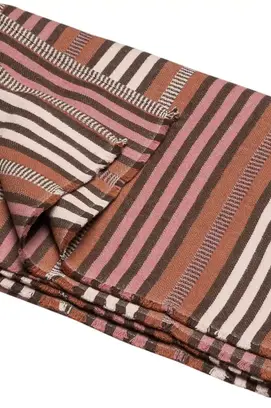 David Fussenegger LUCA cotton plaid "graphic composition" 200x140 cm yellow/brown