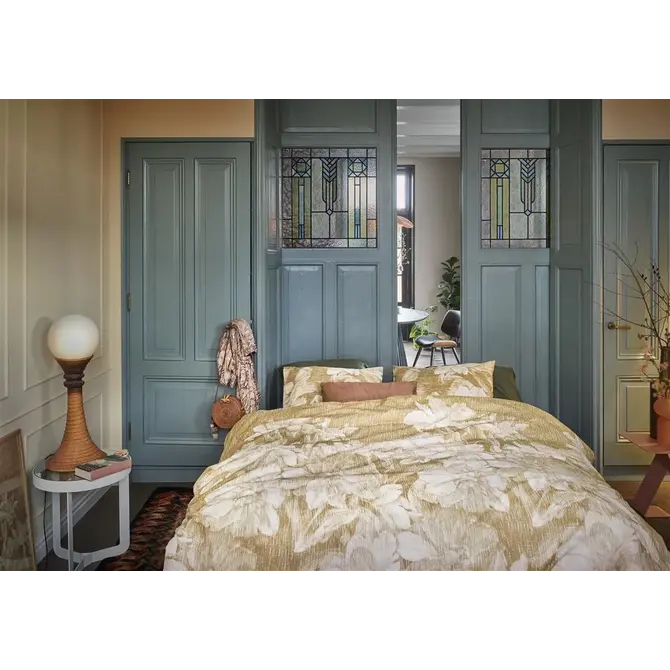 At Home by Beddinghouse Housse de couette Pencil Rain Ochre 200 x 200/220 cm