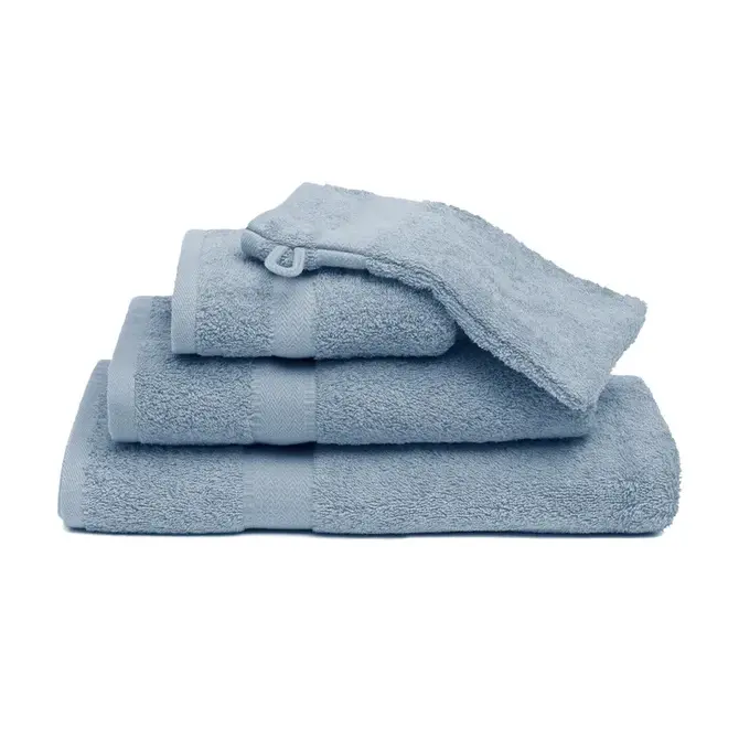 Vandyck Prestige Gant de toilette uni bleu poussière 16x22