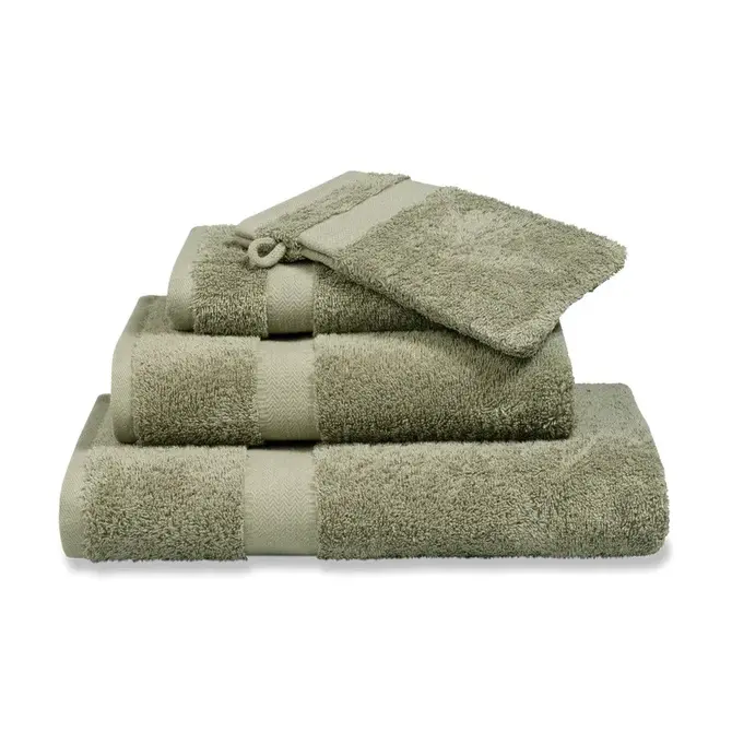 Vandyck Prestige Gant de toilette uni vert fumé 16x22
