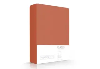Romanette flanel hoeslaken Rooibos 140x200