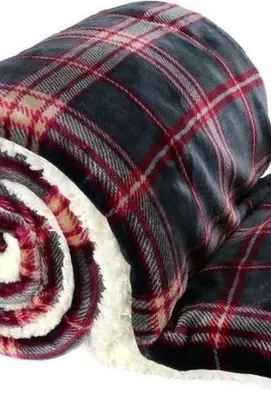 Plaid Unique Living Larsson 150x200cm gris foncé