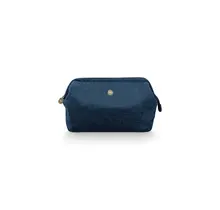 Pip Studio Cosmetic Purse Extra Large Velvet Quiltey Days Blue 30x20.7x