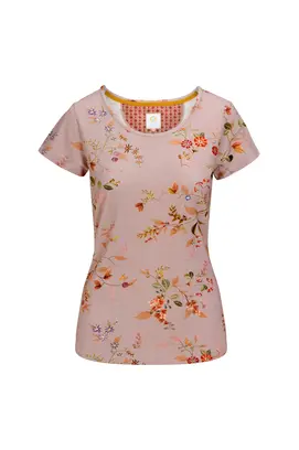 Pip Studio Tilly Short Sleeve Top Kawai Flower Light Pink L