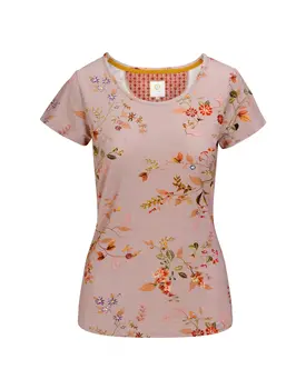 Pip Studio Tilly Short Sleeve Top Kawai Flower Light Pink L