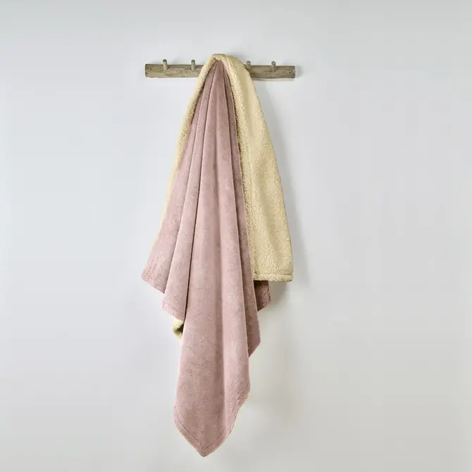 De Witte Lietaer Laya Plaid XL vieux rose