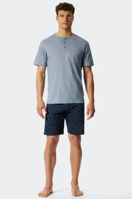 Schiesser Shortama bleu 176820 56/XXL