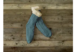 De Witte Lietaer Yamuna Home Socks 35-40 petrol