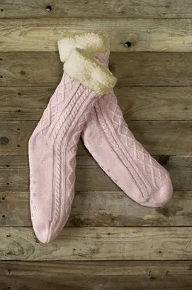 De Witte Lietaer Yamuna Home Socks 35-40 vieux rose