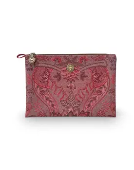 Pip Cosmetic Flat Pouch Medium Kyoto Festival Dark Pink 24x15.5x1cm