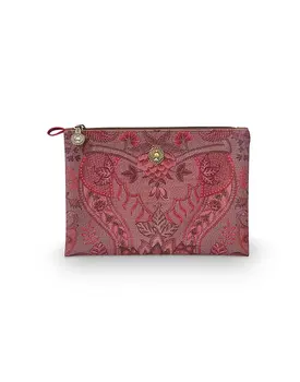 Pip Cosmetic Flat Pouch Medium Kyoto Festival Dark Pink 24x15.5x1cm