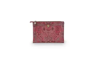 Pip Cosmetic Flat Pouch Medium Kyoto Festival Dark Pink 24x15.5x1cm