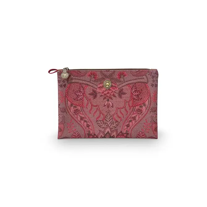 Pip Cosmetic Flat Pouch Medium Kyoto Festival Dark Pink 24x15.5x1cm