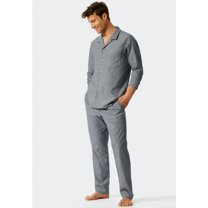 Schiesser Pyjama long bleu foncé 176964 52/L