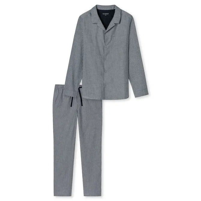 Schiesser Pyjama long bleu foncé 176964 52/L