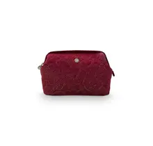 Pip Cosmetic Purse Extra Large Velvet Quiltey Days Red 30x20.7x13.8cm