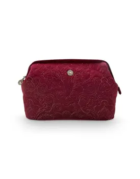 Pip Cosmetic Purse Extra Large Velvet Quiltey Days Red 30x20.7x13.8cm