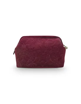 Pip Cosmetic Purse Extra Large Velvet Quiltey Days Red 30x20.7x13.8cm