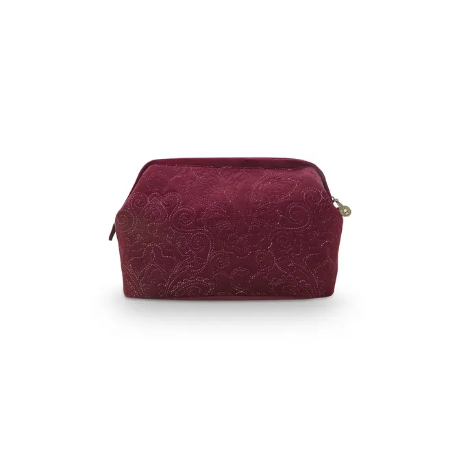 Pip Cosmetic Purse Extra Large Velvet Quiltey Days Red 30x20.7x13.8cm