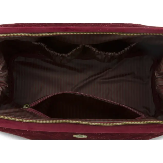 Pip Cosmetic Purse Extra Large Velvet Quiltey Days Red 30x20.7x13.8cm