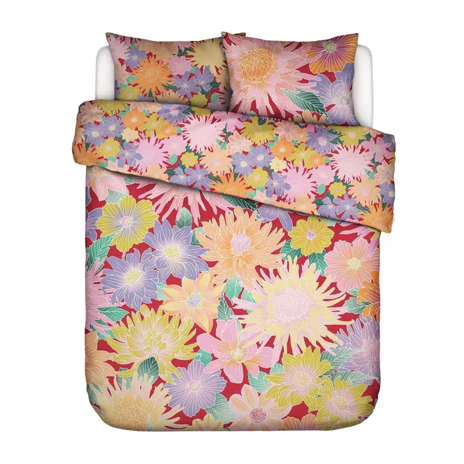 Covers & Co Flower fling Dekbedovertrek Happy red 140x200/220