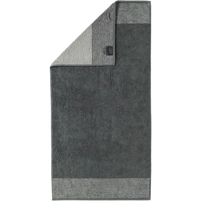 Cawo Serviette de bain bicolore ardoise 80x150