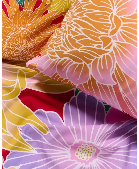 Covers & Co Flower fling Kussensloop Happy red 60x70