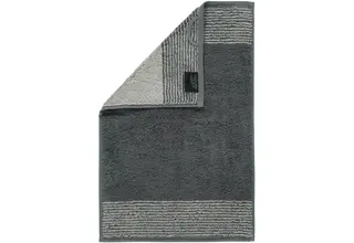 Cawo serviette invité bicolore ardoise 30x50