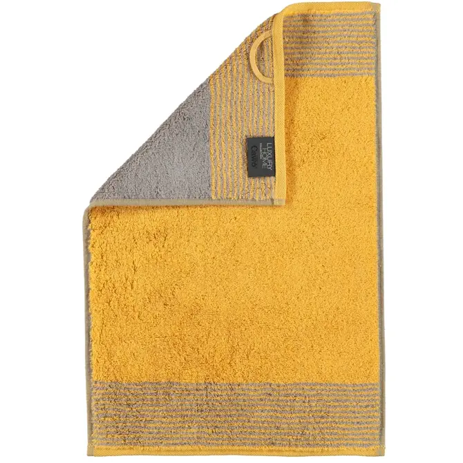 Cawo serviette invité bicolore Curry 30x50