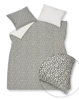 Vandyck Pure 53 Percale Flower Dekbedovertrek Anthracite 140x220