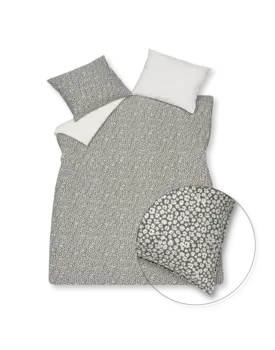 Vandyck Pure 53 Percale Flower Dekbedovertrek Anthracite 140x220