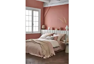 Vandyck Pure 46 Unwashed Yarn Dyed Stripe Dekbedovertrek Old Rose 200x220