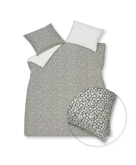 Vandyck Pure 53 Percale Flower Dekbedovertrek Anthracite 240x220