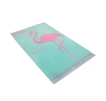 Serviette de plage Foxes Mister flamingo capri blue 100x180