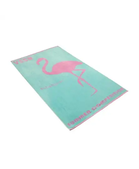 Vossen strandlaken Mister flamingo capri blue 100x180
