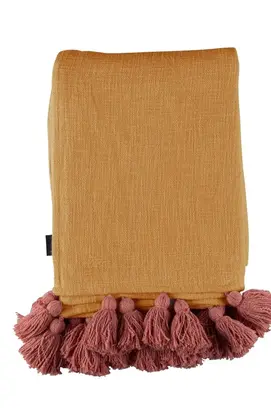 KAAT Amsterdam Advance Plaid - Okergeel 130 x 170 cm