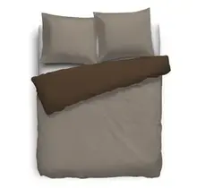 HNL Housse de couette Perkal Uni Chocolate Brown 140x220
