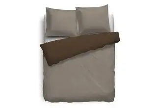 HNL Dekbedovertrek Perkal Uni Chocolate Brown 140x220