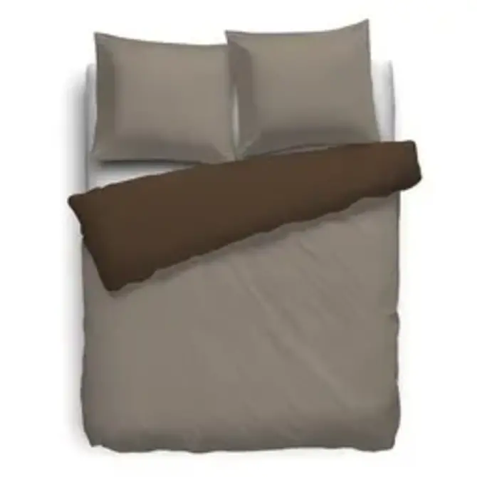 HNL Dekbedovertrek Perkal Uni Chocolate Brown 240x220