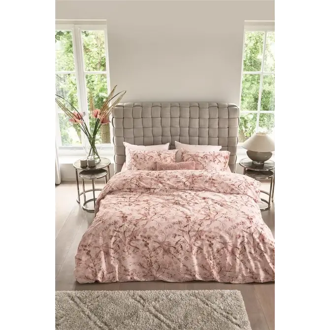 Riviera Maison Dekbedovertrek Blushing Blooms  Roze 200x200/220 cm