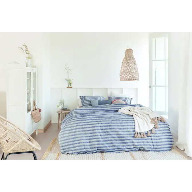 Ariadne at Home - Housse de couette à rayures tricotées - Bleu 140 x 200/220 cm Ariadne at Home - Housse de couette à rayures tricotées - Bleu 140 x 200/220 cm