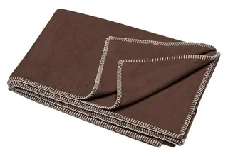 David Fussenegger SYLT cotton plaid solid 200x140 cm mocca